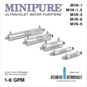 Atlantic Ultraviolet Minipure® Ultraviolet Water Purifier MIN-1, 1 gpm, 120v, 25-1184