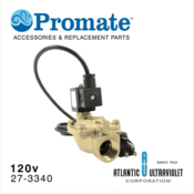Atlantic Ultraviolet Promate™ Solenoid Valve, 3/4" NPT Lead-Free Brass, 27-3340