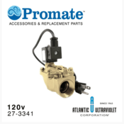 Atlantic Ultraviolet Promate™ Solenoid Valve, 1" NPT Lead-Free Brass, 27-3341