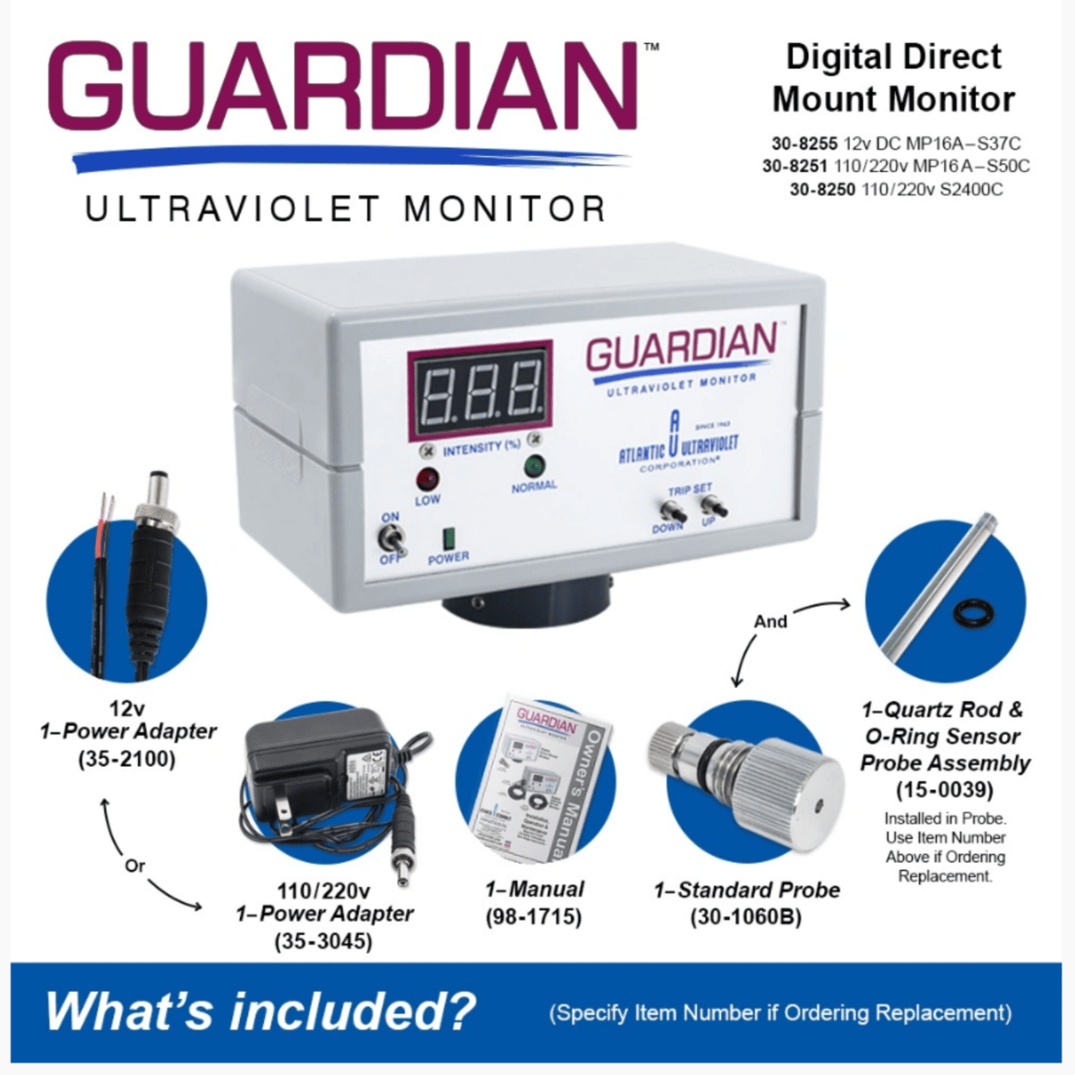 Atlantic Ultraviolet Guardian™ UV Monitor for All MightyPURE® Models and Sanitron® S17A-S50C