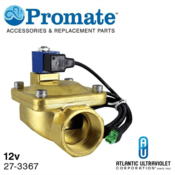 Atlantic Ultraviolet Promate™ Solenoid Valve, 12v, 2" NPT Lead-Free Brass, NSF 27-3367