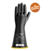 ActivArmr Electrical Insulating Gloves Class 1, Black Coating, Yellow Liner, Straight Cuff, Size XL