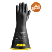 ActivArmr Electrical Insulating Gloves Class 2, Black Coating, Yellow Liner, Straight Cuff, Size XL