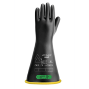 ActivArmr Electrical Insulating Gloves Class 3, Black Coating, Yellow Liner, Straight Cuff, Size XL