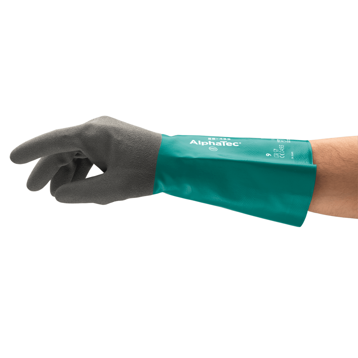 Alphatec 58-435 Heavy-Duty High-Dexterity Chemical-Resistant Gloves, Size L