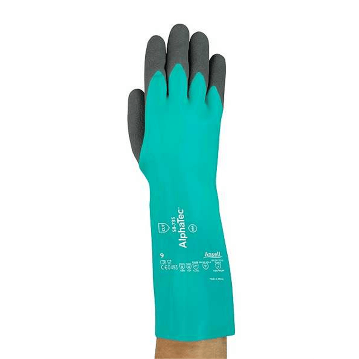 AlphaTec 58-735 Cut-Protective Chemical-Resistant Gloves, Cut Protection Level A3, Size XS