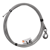 Oz Lifting 1/4" x 10' Stainless Steel Cable Assembly w/ Ball End Fitting & Swivel Hook OZSS.25-10B