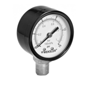 Weksler Dry Gauge, 60 psi, 2-1/2", Steel Case/Bronze Tube/Brass Socket, 1/4" NPT M, UA25B4L