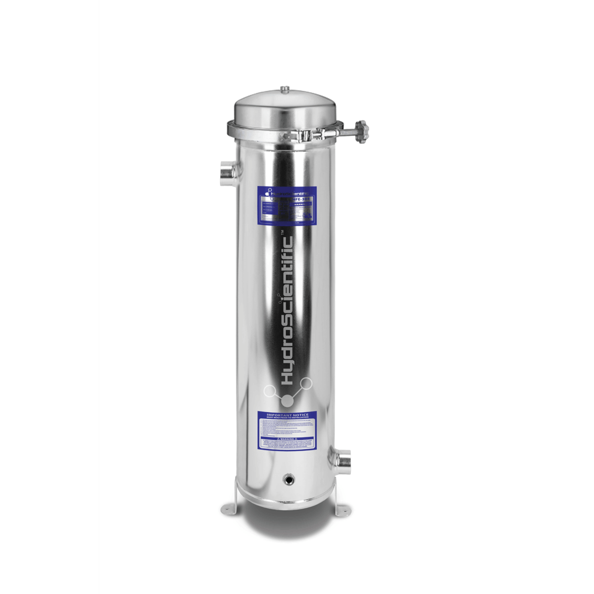 HydroScientific High Flow Filter Housing, Swing Bolt, 40" Cartridge, 7 Filters, 8" Flange, 316SS