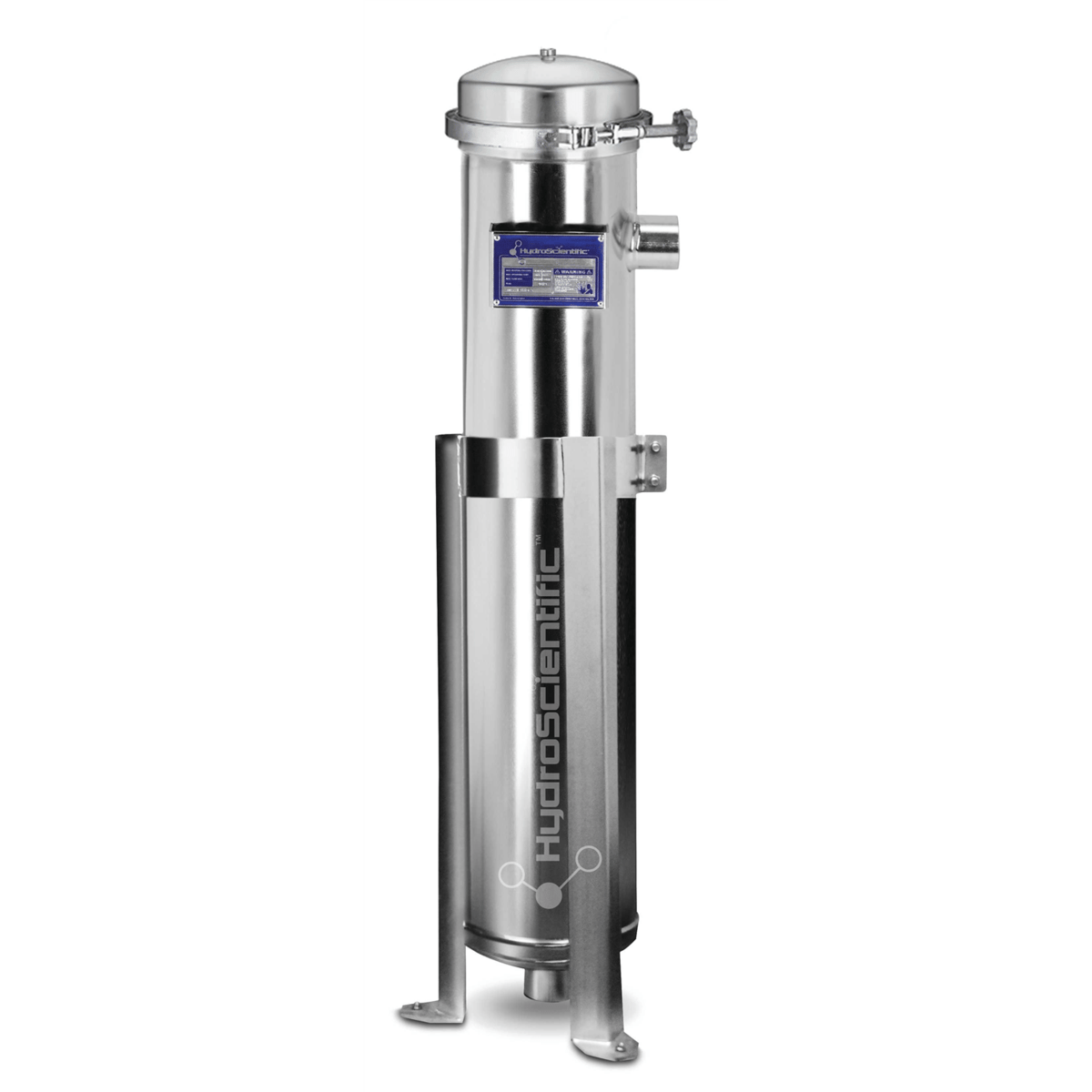 HydroScientific Bag Filter Housing, Band Clamp, Single Bag, 1 x Size #1 Filter, 304 SS, 2" FNPT