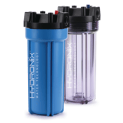 Housing for 2.5" Diameter Filter Cartridges, 10" Blue Body, Black Cap PR, 3/4" Connections