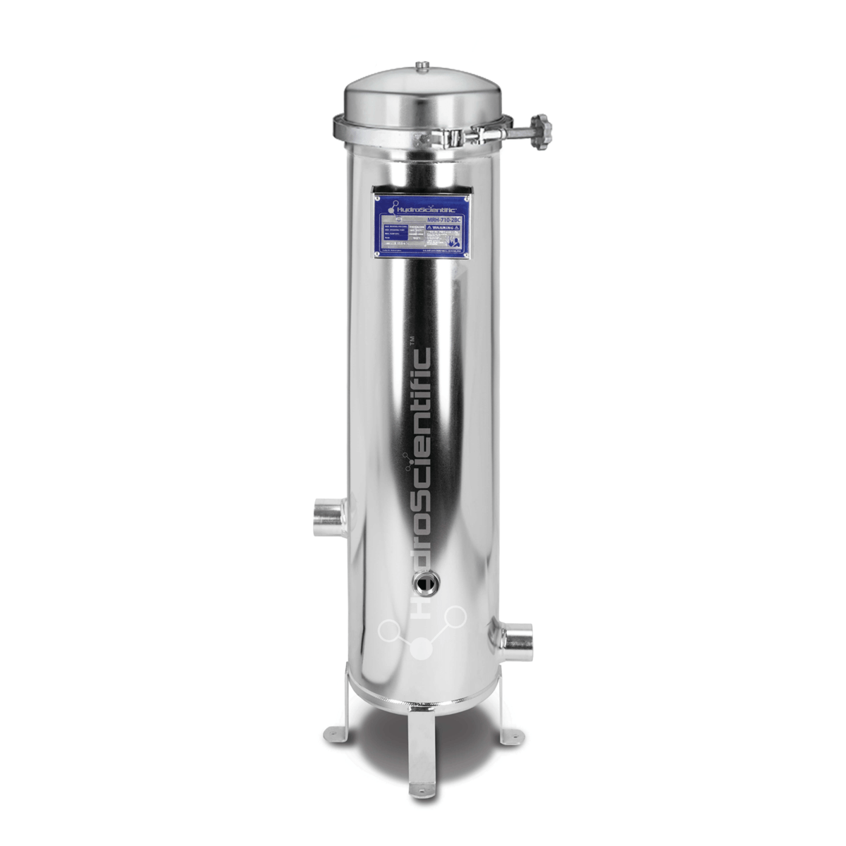 HydroScientific Band Clamp Multi Round Filter Housing, 7 Filters, 10" Filter Length, 304SS, 2" FNPT
