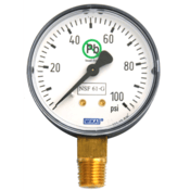 WIKA 111.10DW Drinking Water Pressure Gauge Brass, Plastic Case 2-1/2", 1/4", Dry, 0 to 160 PSI