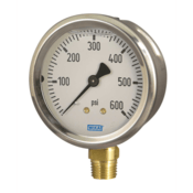 WIKA 213.53 Pressure Gauge copper alloy wetted parts, SS Case, 2-1/2", 1/4", Liq. Fill, 0-160 PSI