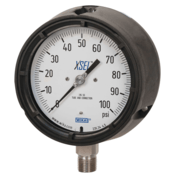 WIKA 232.34 Pressure Gauge, SS, Thermoplastic Case, 4-1/2", 1/4"NPT, Dry, 0-160 PSI