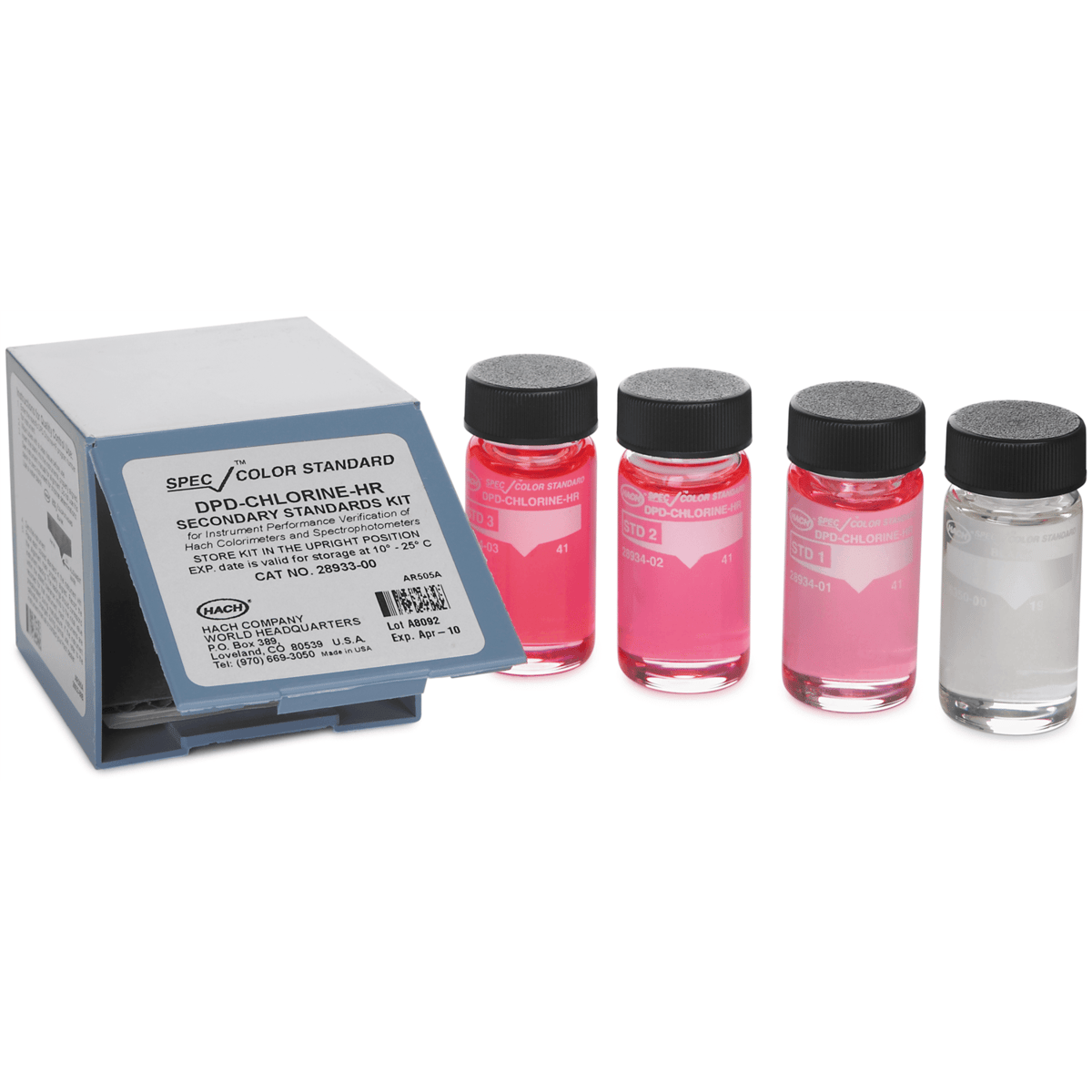 Hach SpecCheck Secondary Gel Standards Set, DPD Chlorine, HR, 2893300