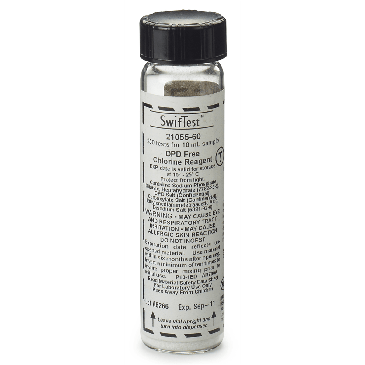 Hach DPD Free Chlorine Reagent, Swiftest™ Dispenser Refill Vial, Approximately 250 Tests, 2105560