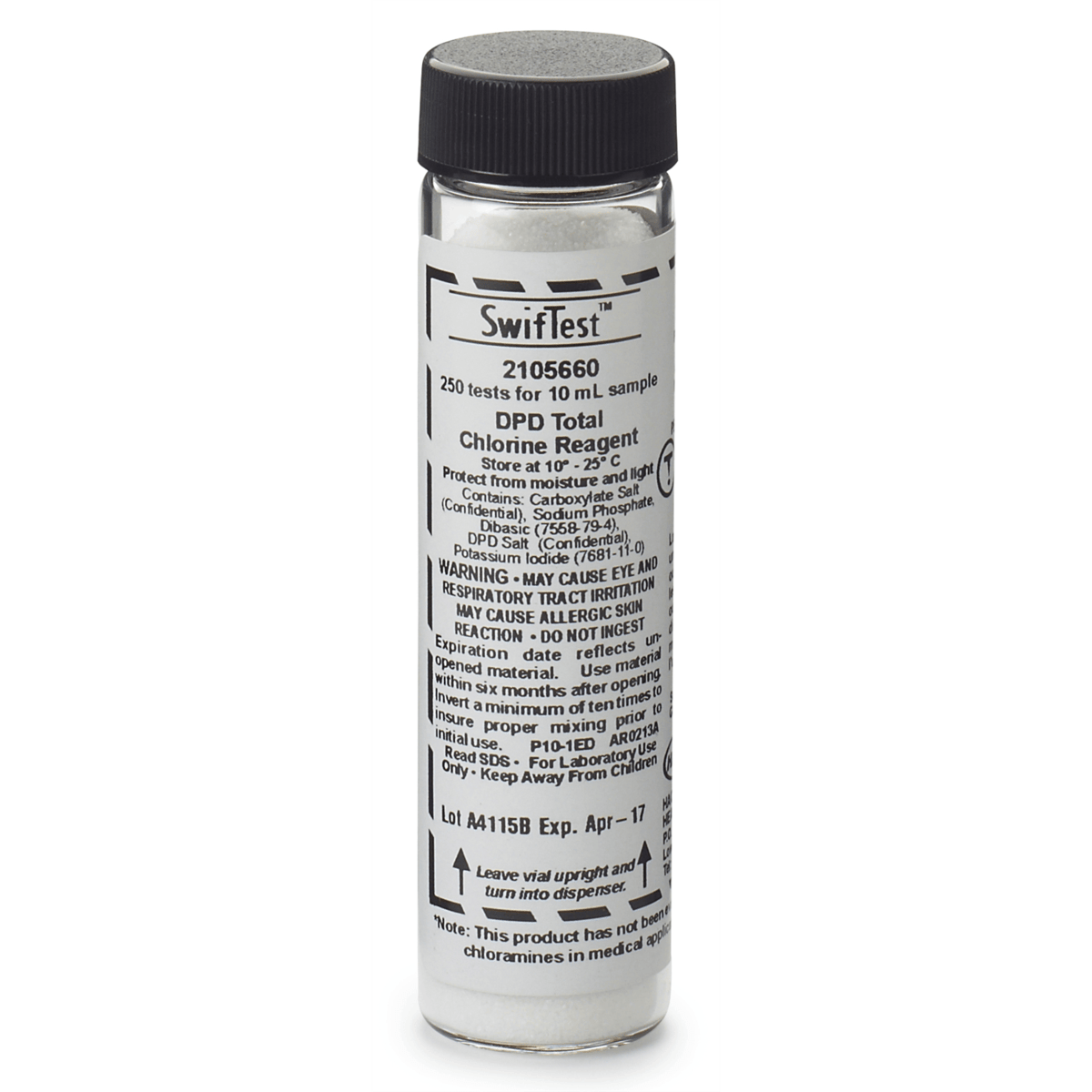 Hach DPD Total Chlorine Swiftest™ Dispenser Refill Vial, Approximately 250 Tests, 2105660