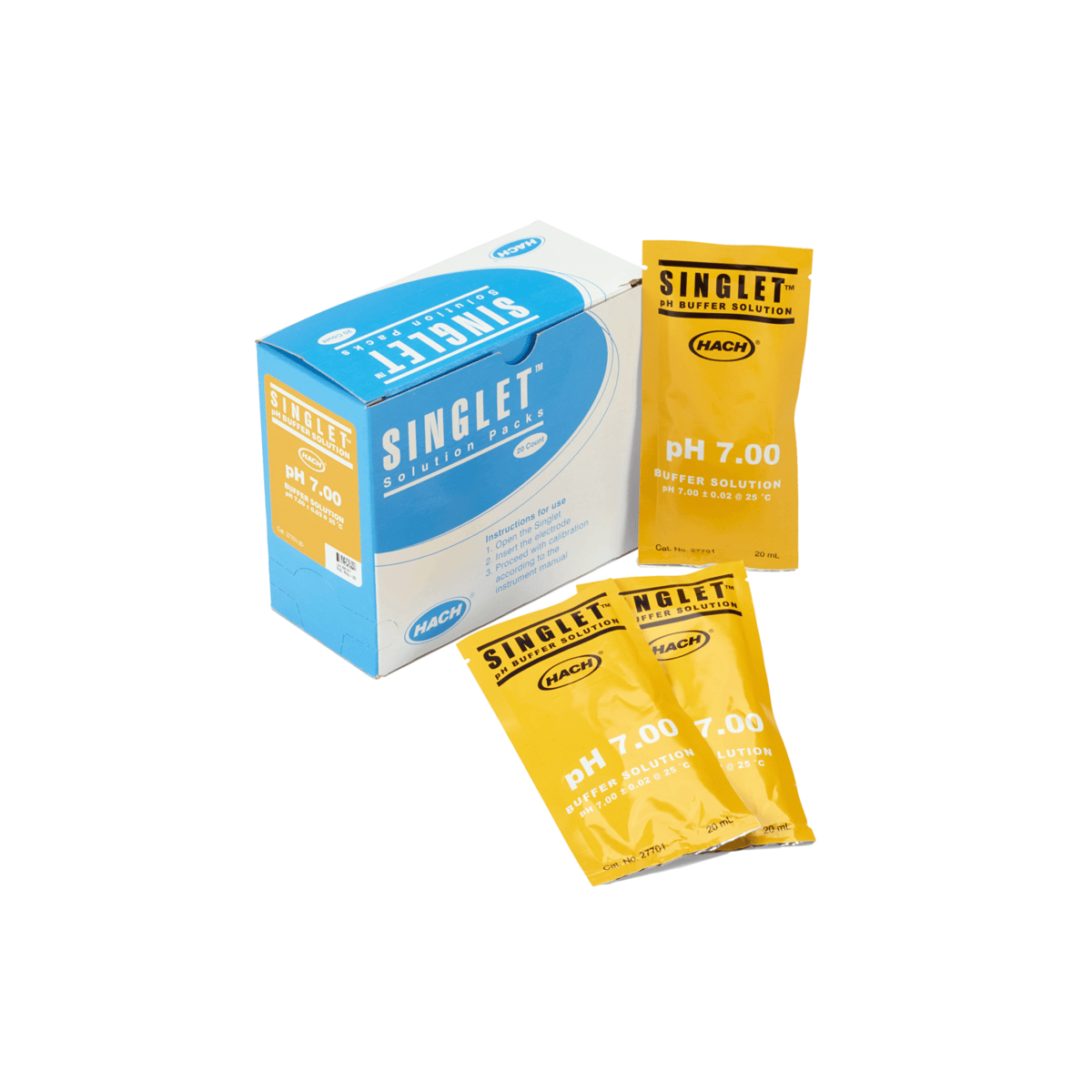 Hach SINGLET™ Single-Use pH Buffer, pH 7.00, pk/20, 2770120