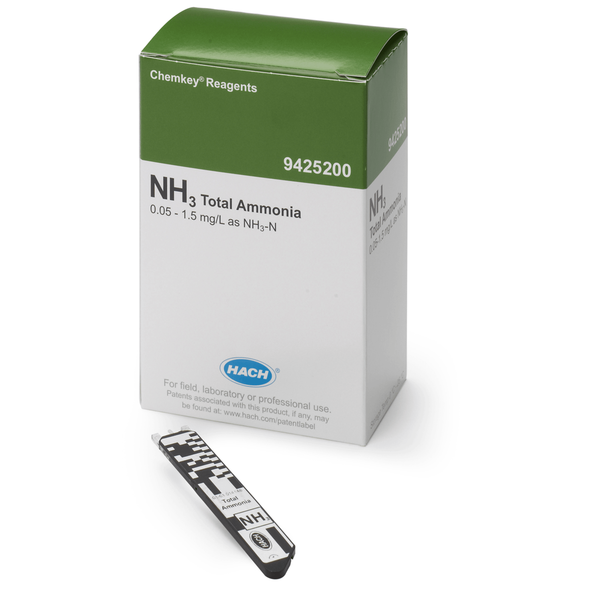 Hach Total Ammonia Chemkey® Reagents, 0.05-1.5 mg/L NH3-N, Box of 25, 9425200
