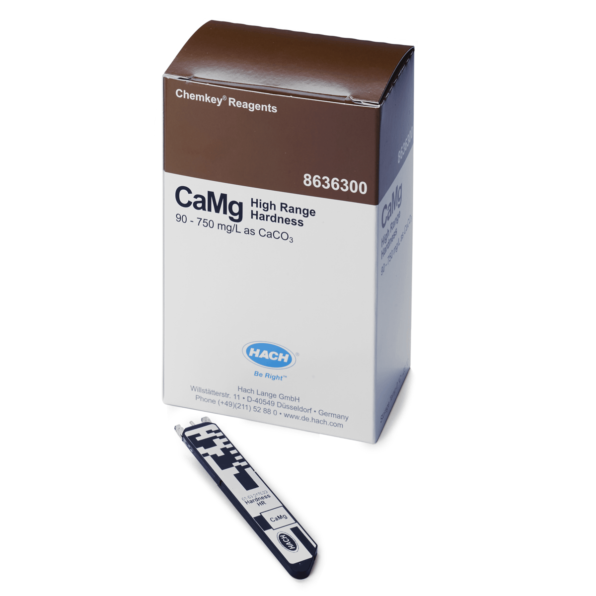Hach Hardness Chemkey® Reagents High Range, 90-750 mg/L CaCO3, 25/Box, 8636300
