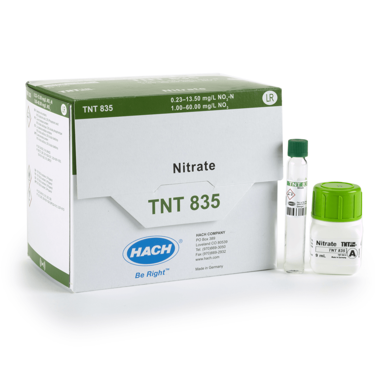 Hach Nitrate TNTplus Vial Test, LR, 0.23-13.5 mg/L NO₃-N , 25 Tests, TNT835