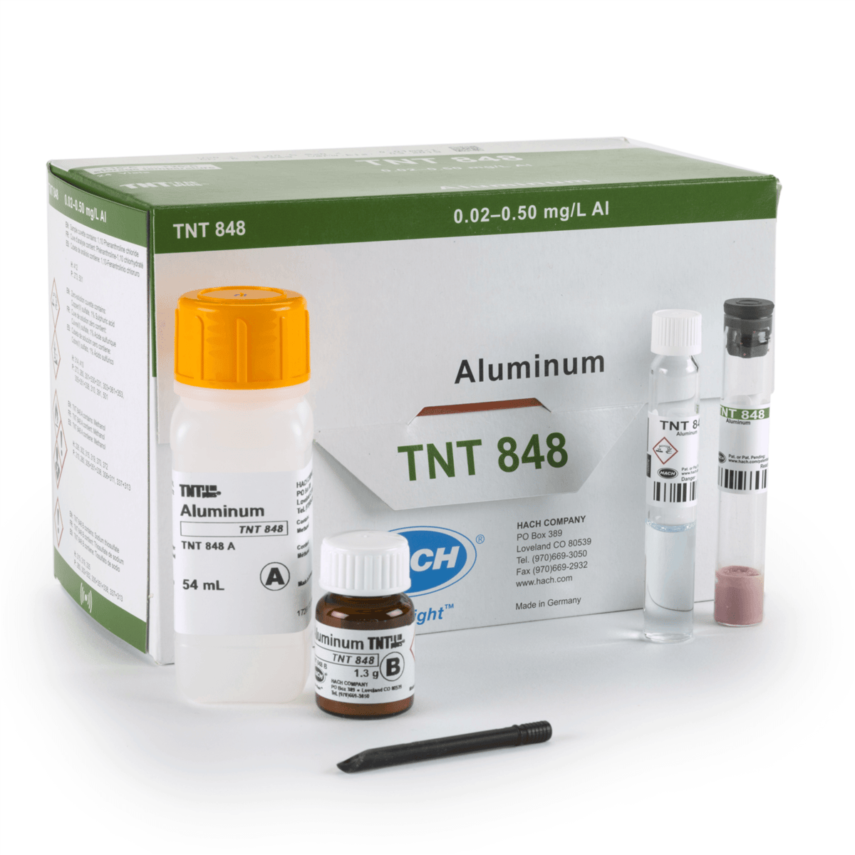 Hach Aluminum TNTplus Vial Test, 0.02-0.50 mg/L Al , 24 Tests, TNT848