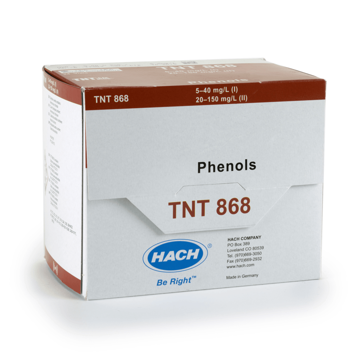 Hach Phenols TNTplus Vial Test, 5-150 mg/L , 24 Tests, TNT868