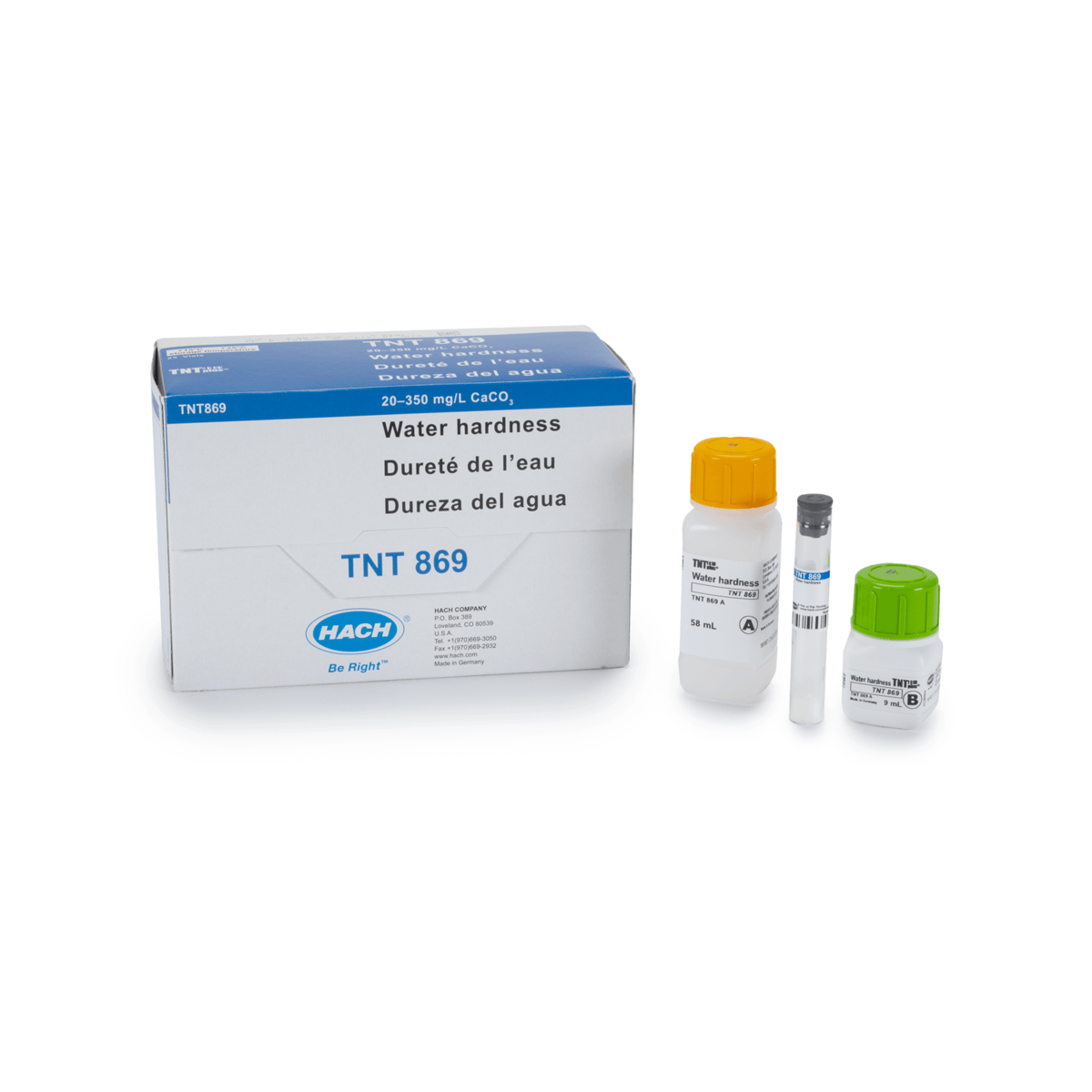 Hach Hardness TNTplus Vial Test, 20 - 350 mg/L as CaCO₃ , 25 Tests, TNT869
