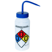 SP Bel-Art Safety-Labeled 4-Color Deionized Water Wide-Mouth 500mL Polyethylene Wash Bottle, 4/Pack