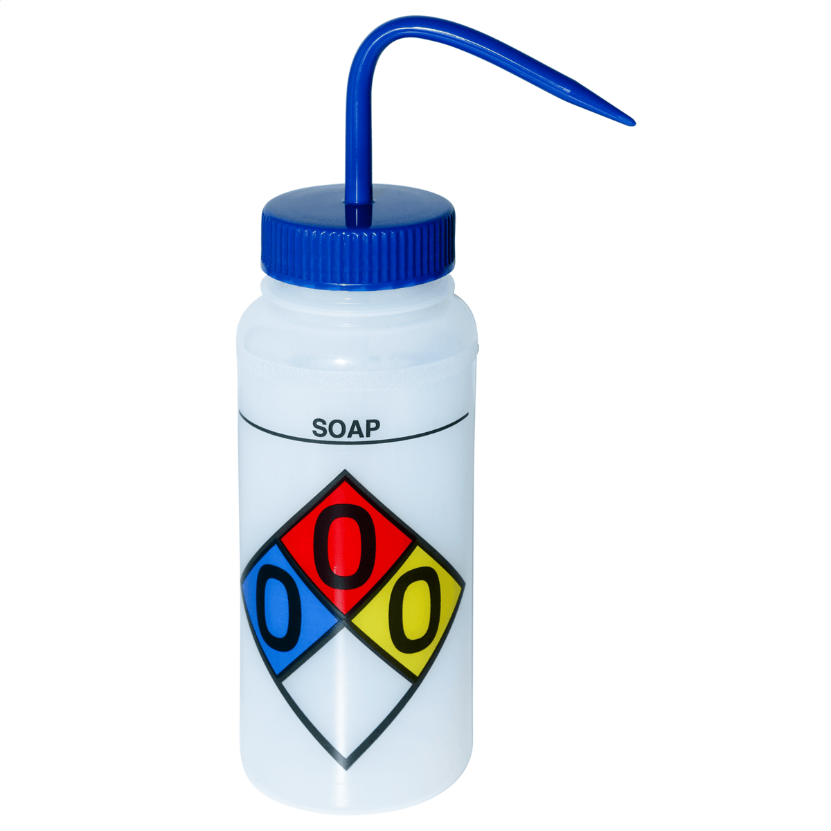 SP Bel-Art Safety-Labeled Wide-Mouth 500 mL Soap Wash Bottle, Pack of 4