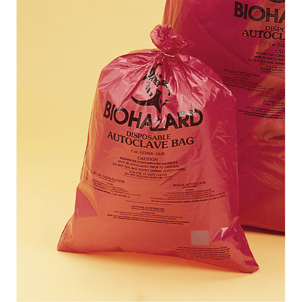 SP Bel-Art Super Strength Red Biohazard Disposal Bag w/Sterilization Indicator, 5-9 Gallon, 200/Pack