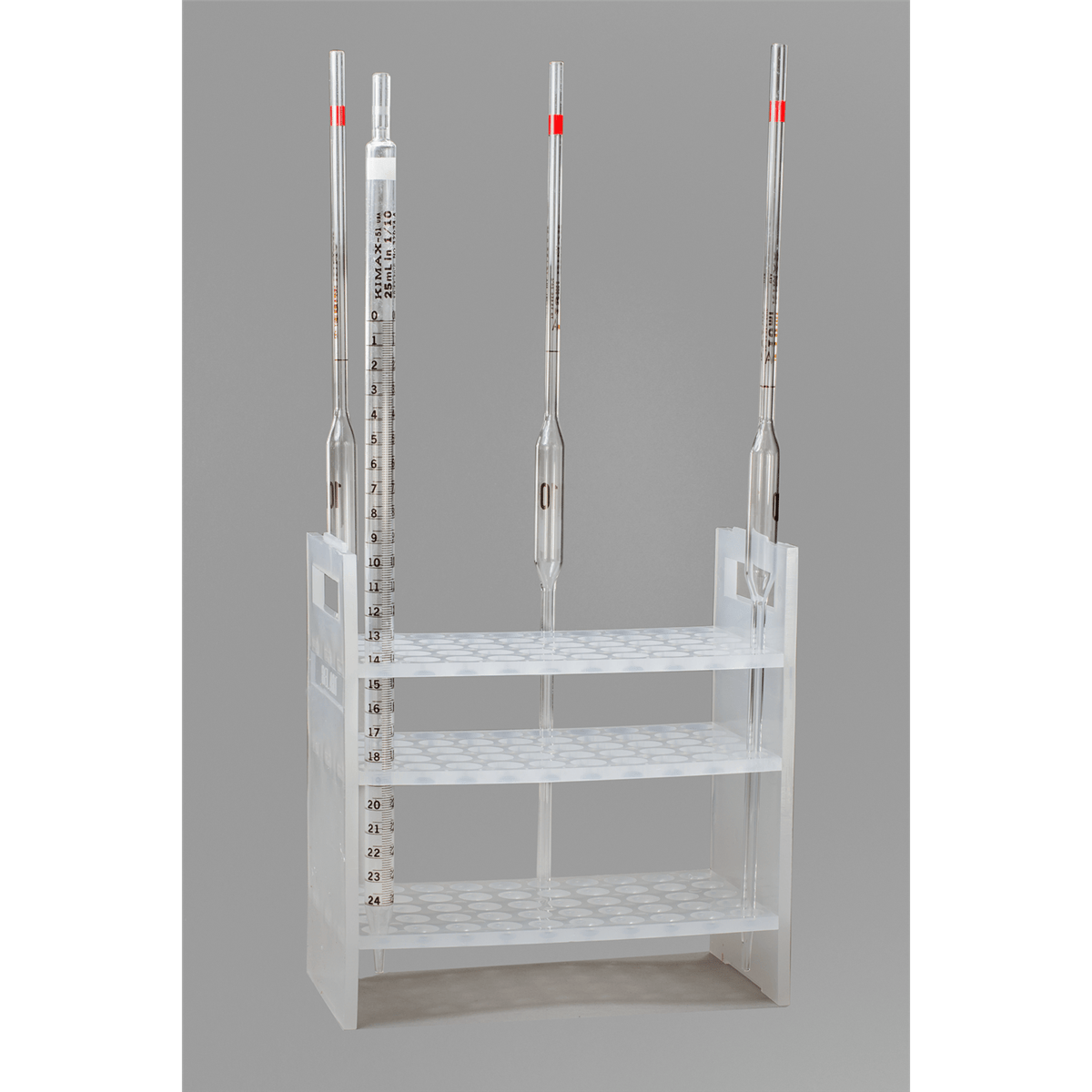 SP Bel-Art Pipette Support Rack, 16mm, 50 Places, 8-3/8" x 4-1/2" x 8-3/4", Polypropylene