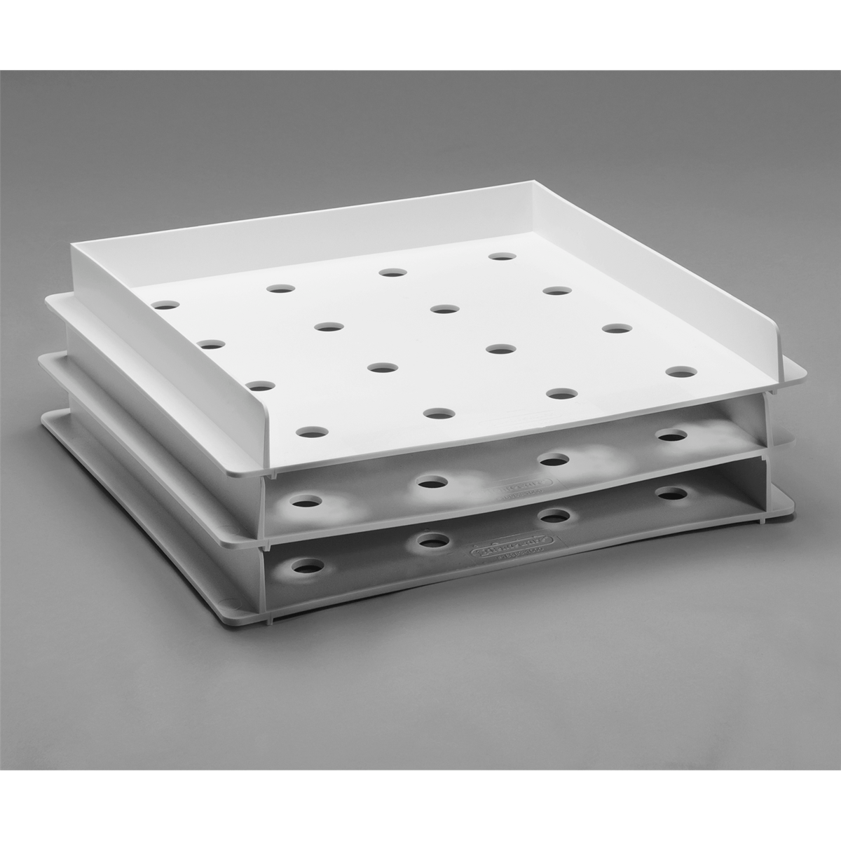 SP Bel-Art Stackable Petri Dish Incubation Tray, Plastic, 9-7/8" x 9-5/16" x 1-3/8", Pack of 3