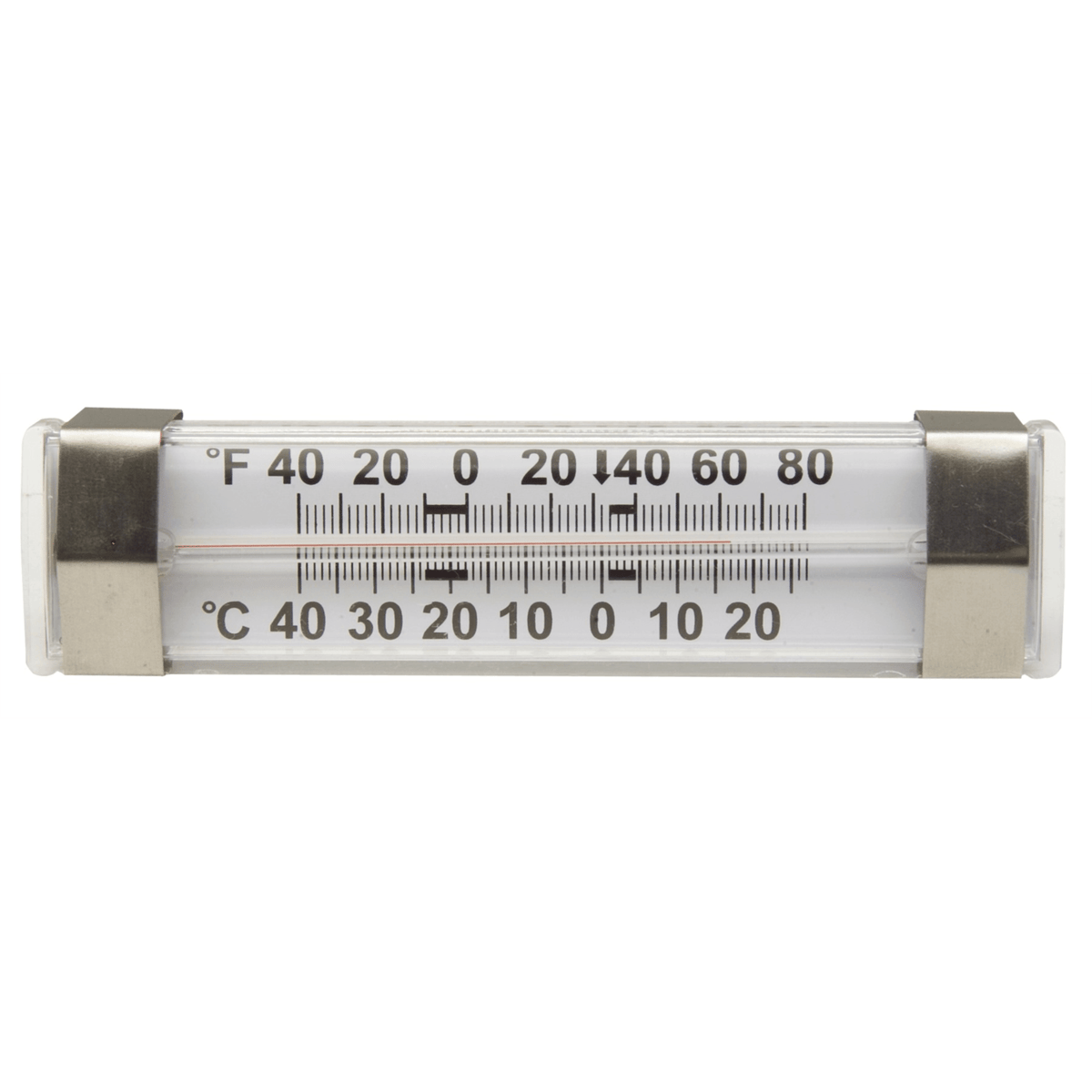 H-B Durac Liquid-In-Glass Refrigerator/Freezer Thermometer, -40 to 27 C, Steel Case