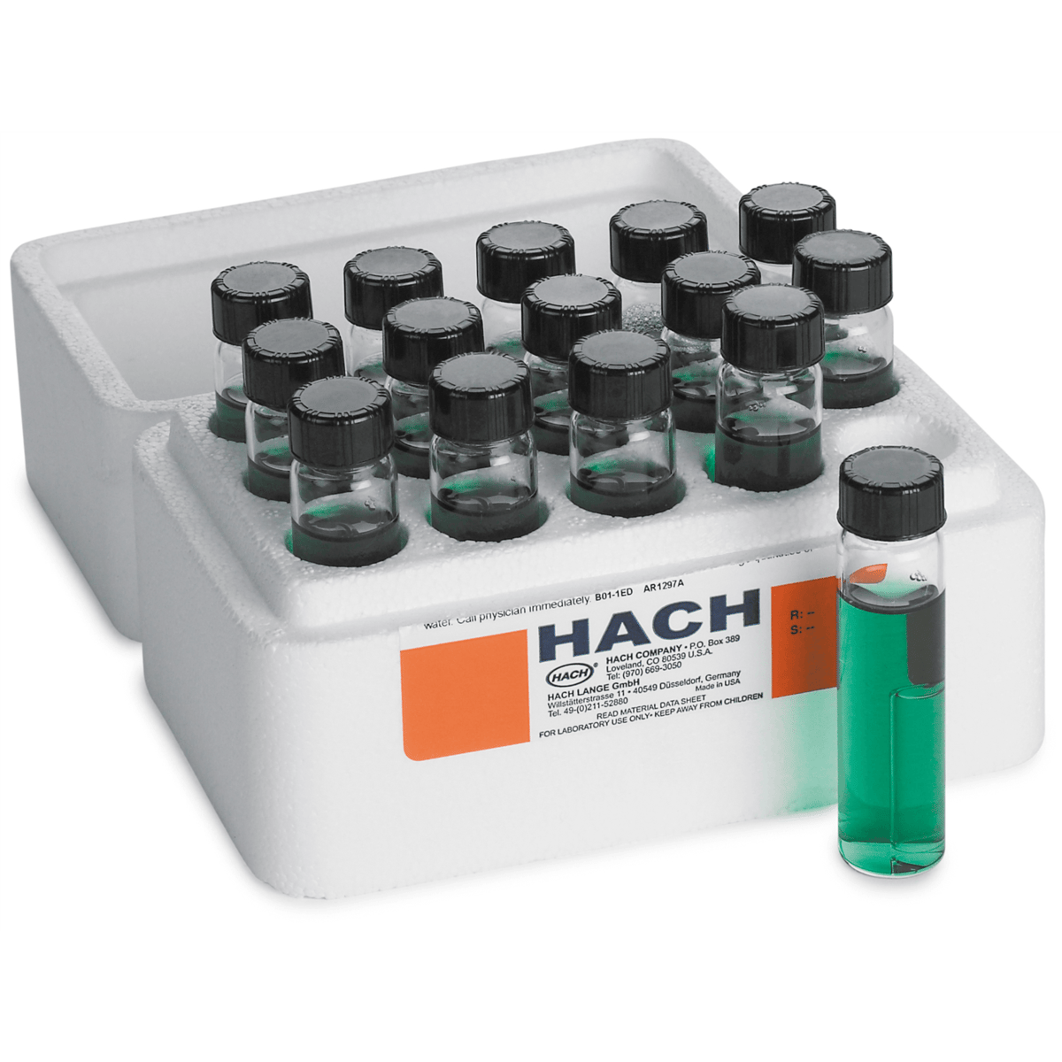 Hach Brilliant Green Tubes 15/pk, 32215
