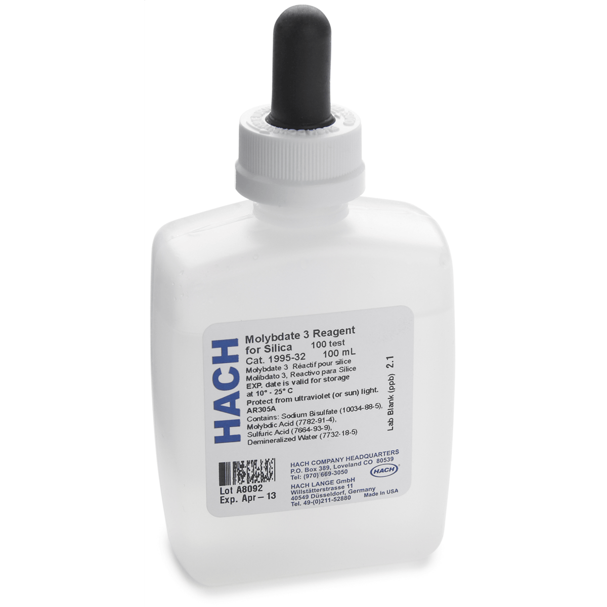 Hach Molybdate 3 Reagent, 100mL, 199532