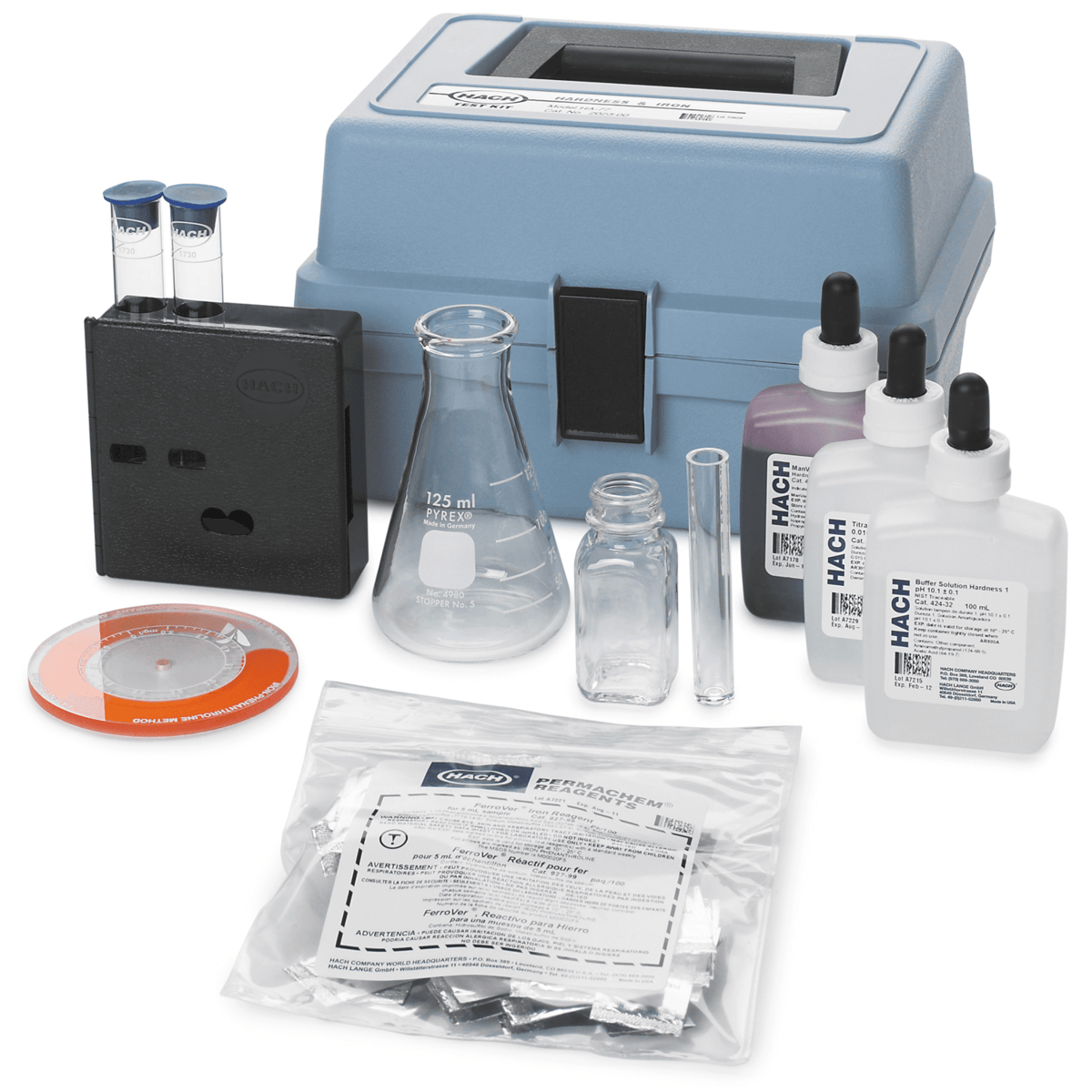 Hach Hardness & Iron Color Disc Test Kit, Model HA-77, 202300