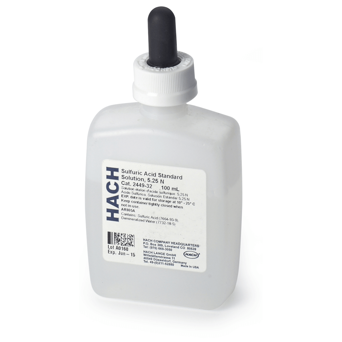 Hach Sulfuric Acid Standard Solution, 5.25 N, 100 mL MDB, 244932