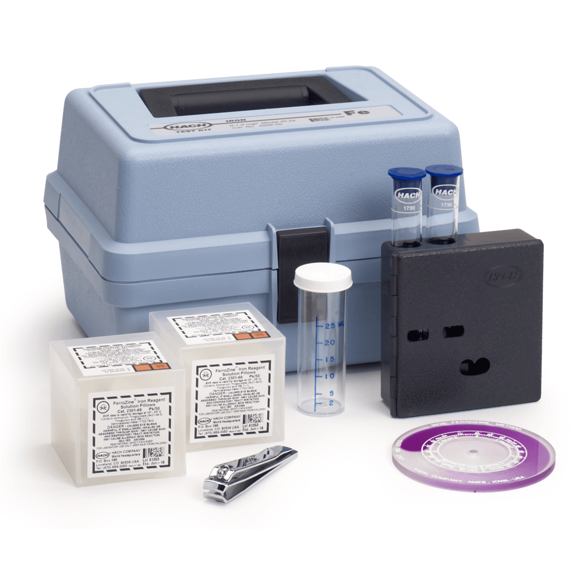 Hach Iron Color Disc Test Kit, Model IR-24, 255600