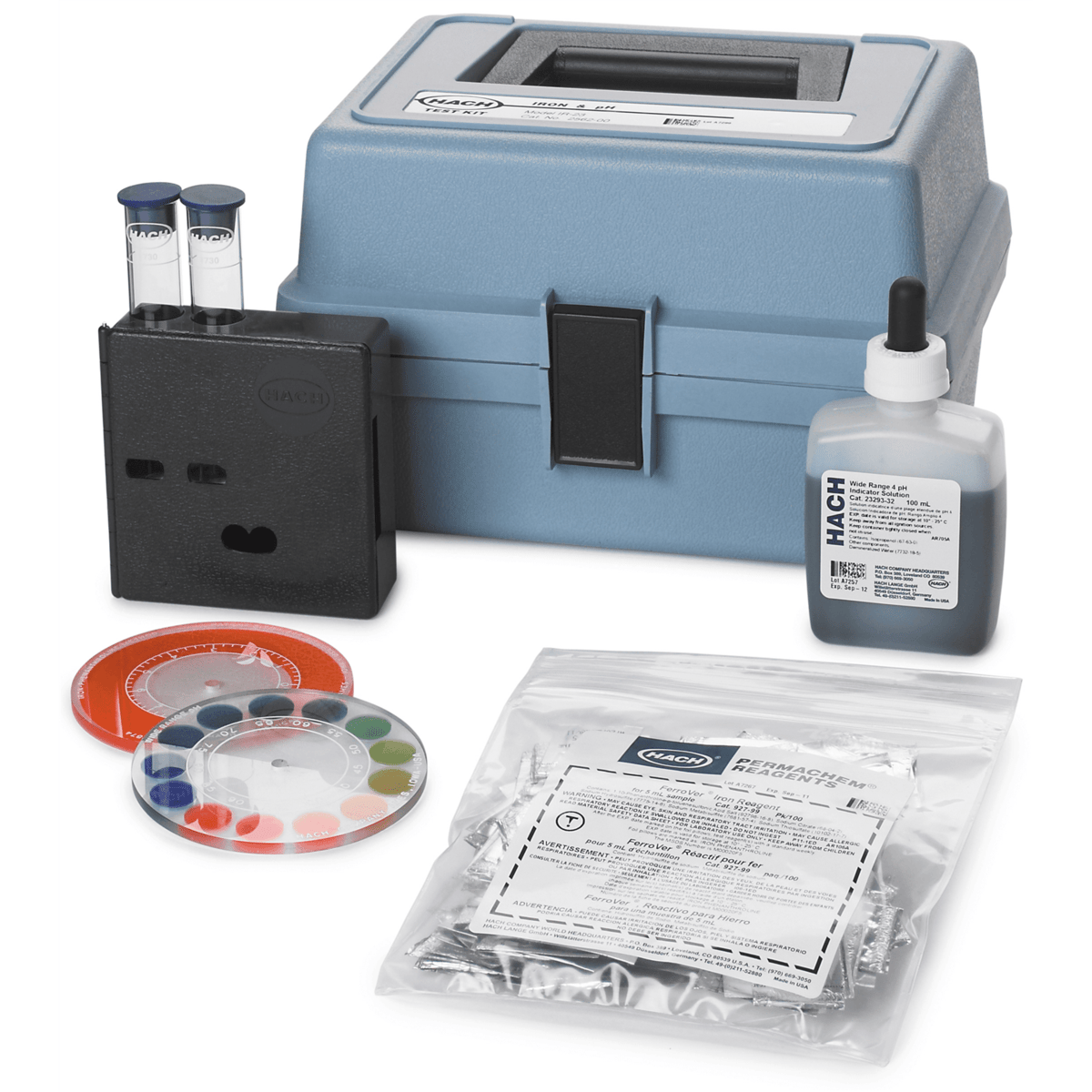 Hach Iron & pH Color Disc Test Kit, Model IR-23, 256200