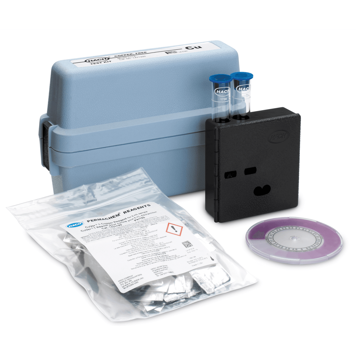 Hach Copper (Free) Test Color Disc Test Kit, Model CU-5, 1421300