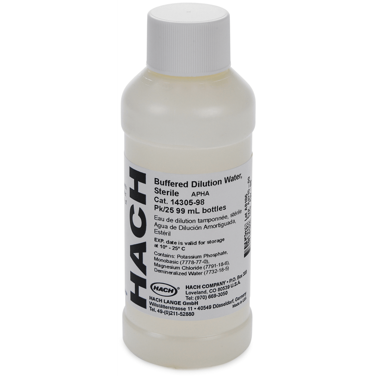 Hach Magnesium Chloride/Potassium Phosphate Buffer, 99 mL, 25/pk, 1430598