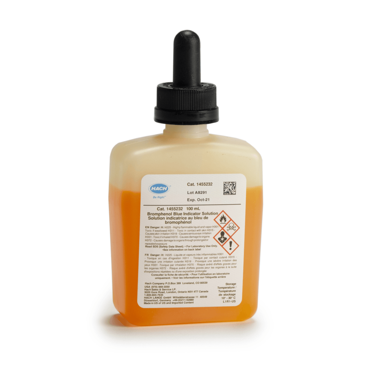 Hach Bromphenol Blue Indicator Solution, 100 mL MDB, 1455232