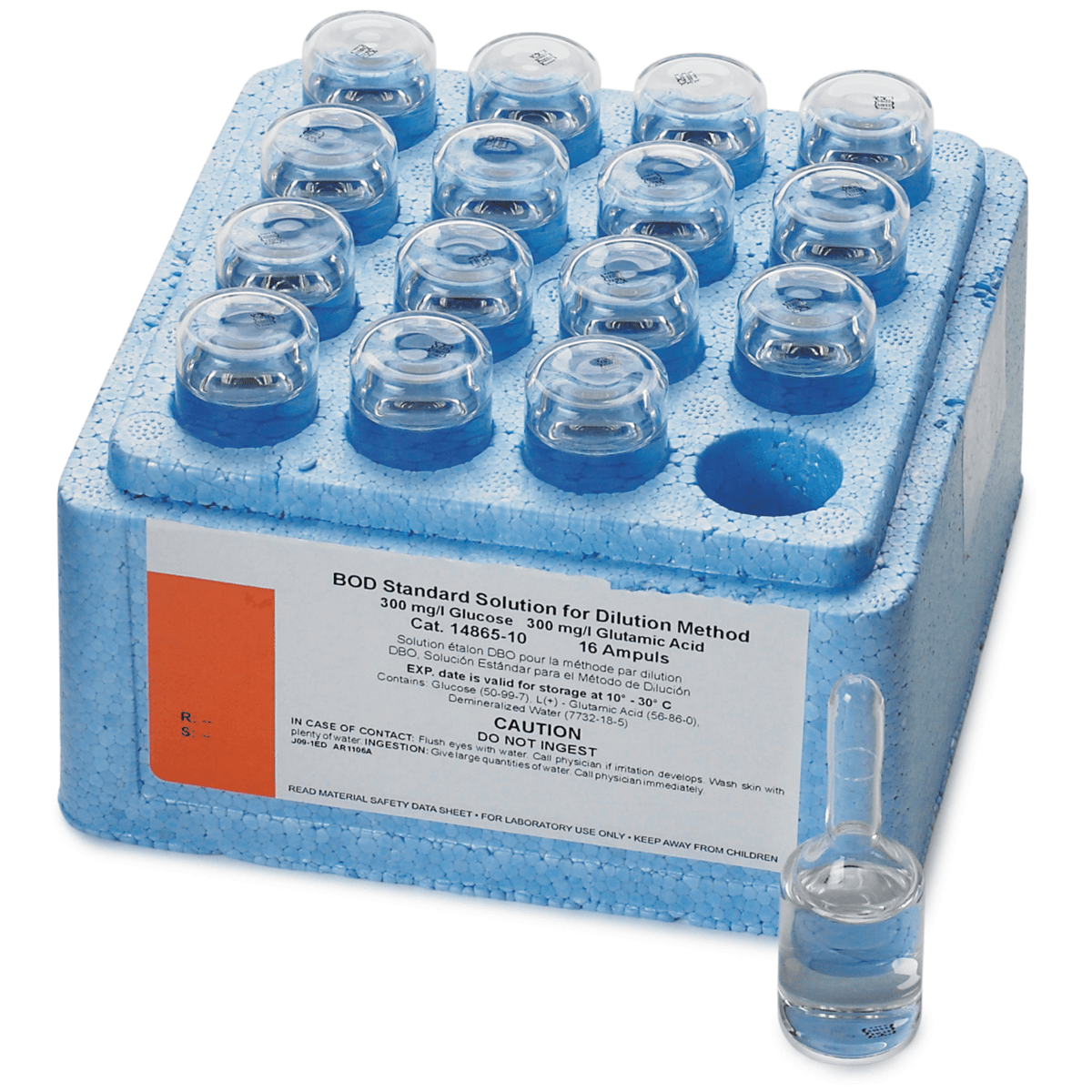Hach BOD Standard Solution, 300 mg/L, 10 mL Voluette®, Pack of 16, 1486510