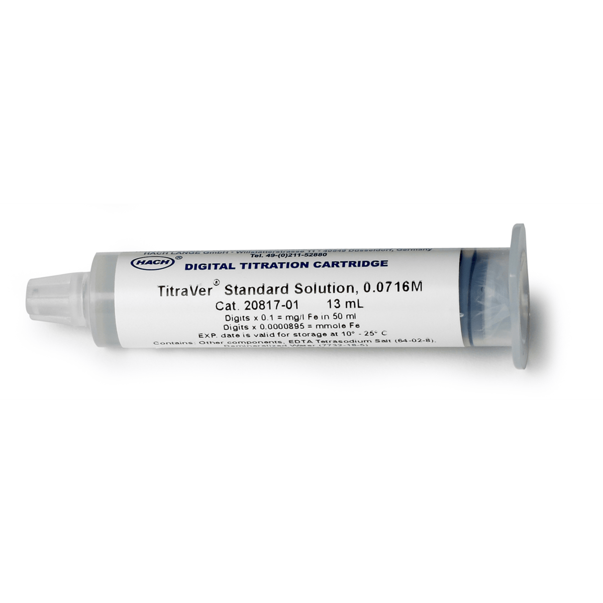 Hach EDTA Digital Titrator Cartridge, 0.0716 M, 2081701