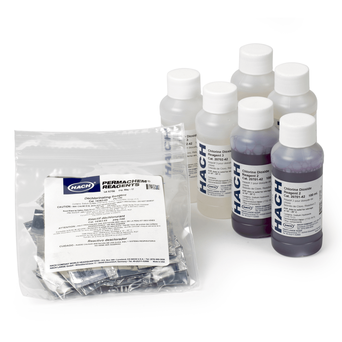 Hach Chlorine Dioxide Reagent Set, Chlorophenol Red, 2242300
