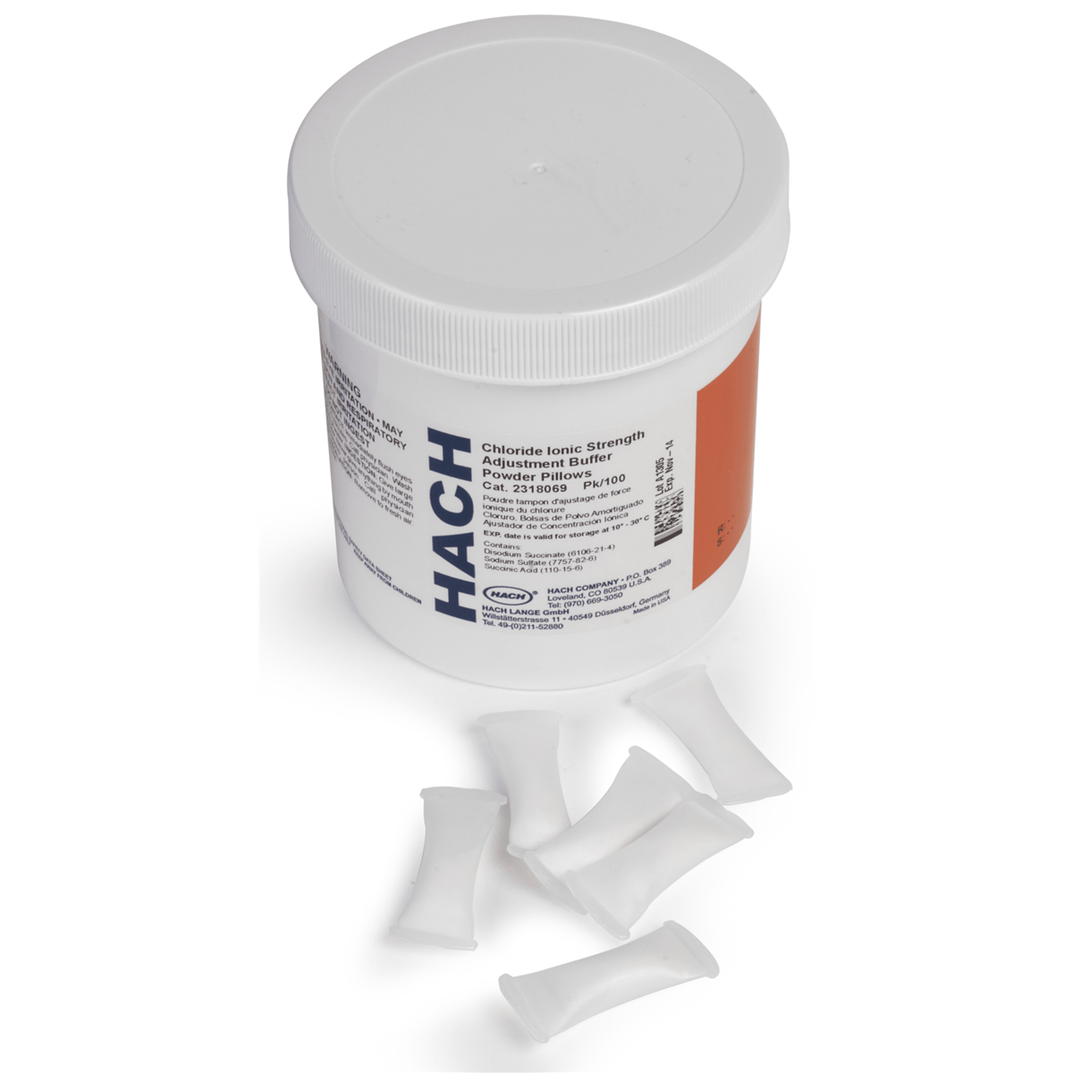 Hach Chloride Ionic Strength Adjustor (ISA) Powder Pillows, pk/100, 2318069