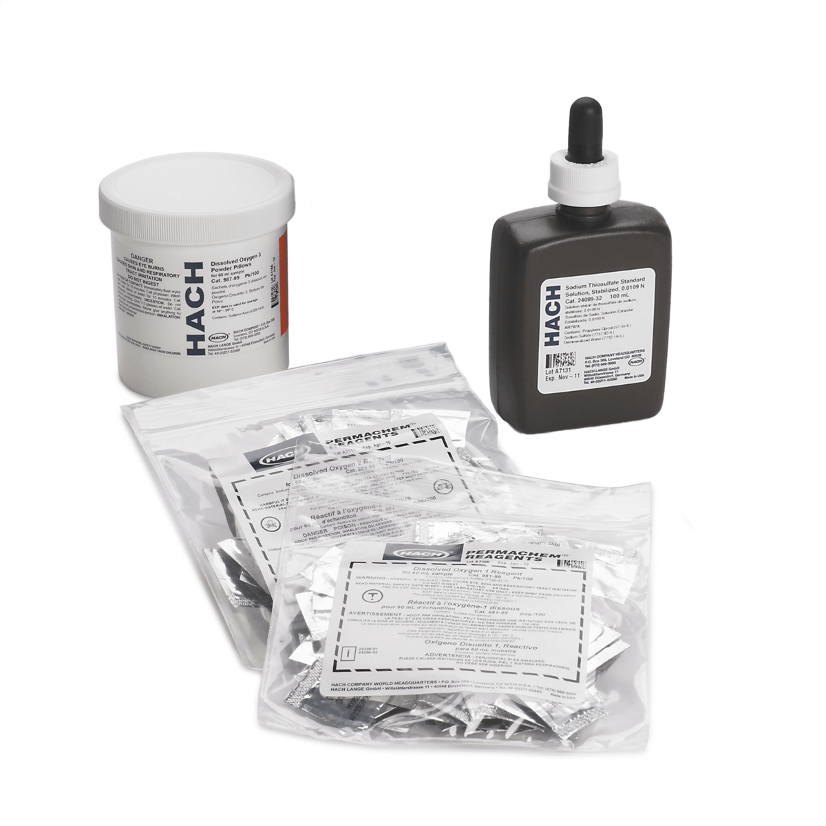 Hach Dissolved Oxygen Reagent Set, 60 mL Sample, 2439802