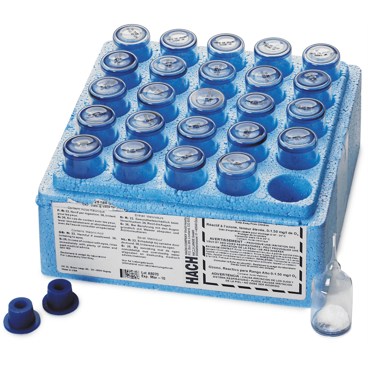 Hach Ozone AccuVac® Ampules, HR, pk/25, 2518025